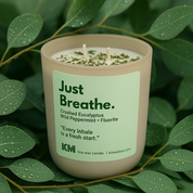 Just Breathe Affirmation Candle: Eucalyptus + Peppermint